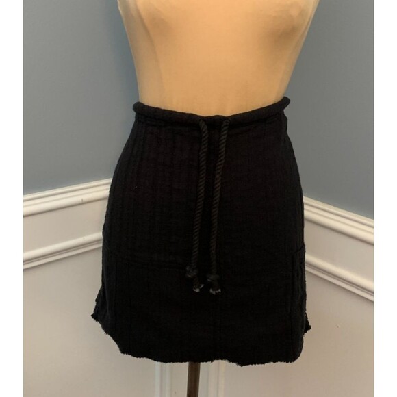 Free People Skirt Womens S In The Spotlight Pull On Textured Cotton Boho Pockets - Picture 1 of 8